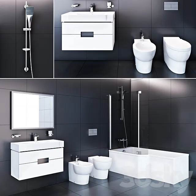 Jacob Delafon bathroom set 3D Model