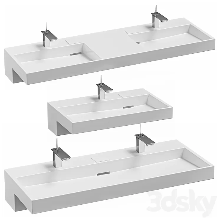 Jacob delafon terrace wall-hung washbasin 3D Model Free