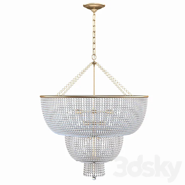 Jacqueline Two-Tier Chandelier in Hand-Rubbed An 3D Model