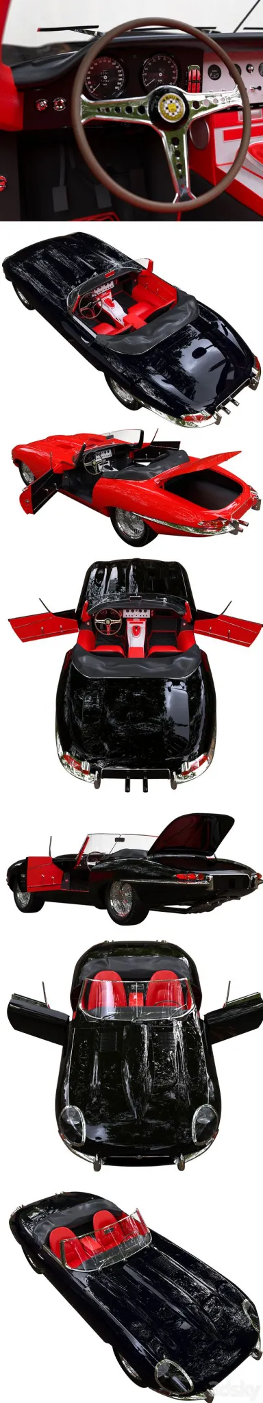 Jaguar e type Roadster(1962 Jaguar XKE Series I 3.8 Roadster) 3D Model