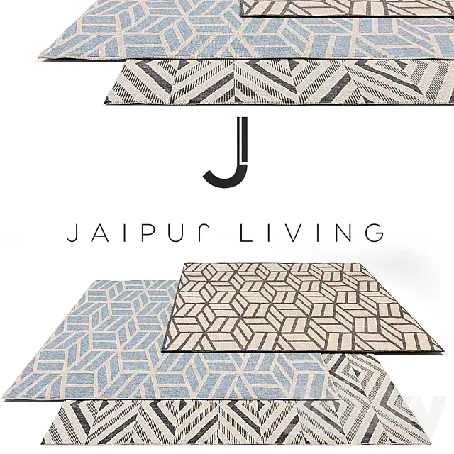Jaipur living Luxury Rug Set 14 3D Model
