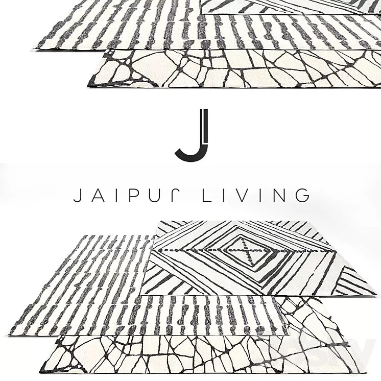 Jaipur living Luxury Rug Set 9 3D Model