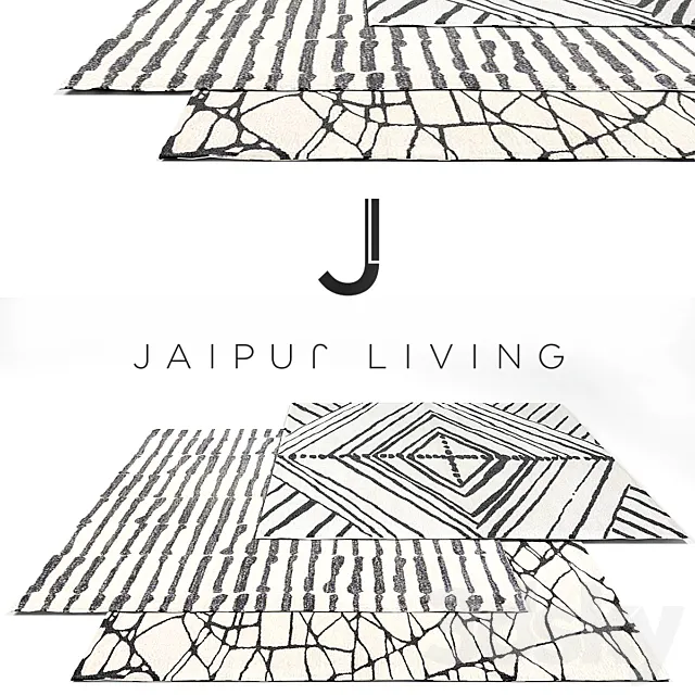 Jaipur living Luxury Rug Set 9 3DModel