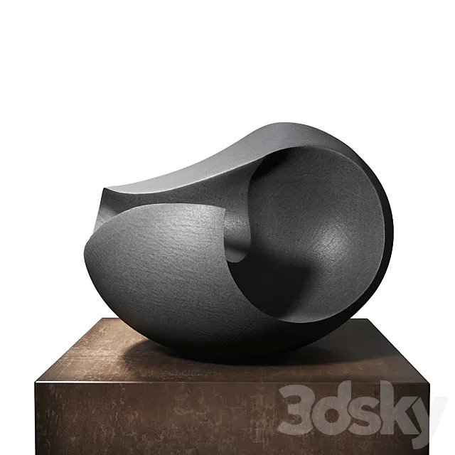 James Oughtibridge Jet Black Concave sculpture 3DModel