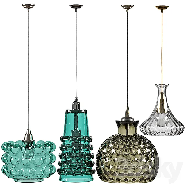 Jamie Young Pendant Light Set 3D Model