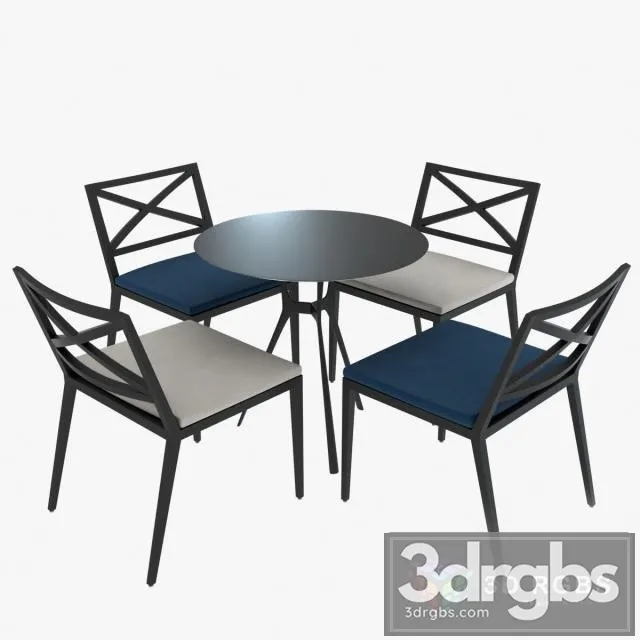 Janus Modern Table and Chairs Modello 3D Model Free