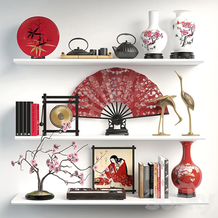 Japan decor 3D Model Free
