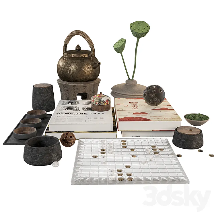 Japandi Decor Set 3D Model Free
