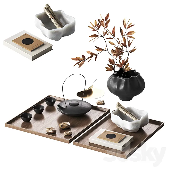 Japandi decorative set 2 3D Model