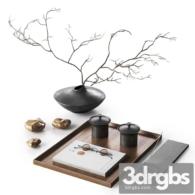 Japandi Decorative Set 3D Model Free