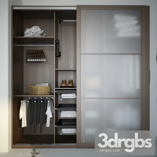 Japanese Style Wardrobe 3D Model Free