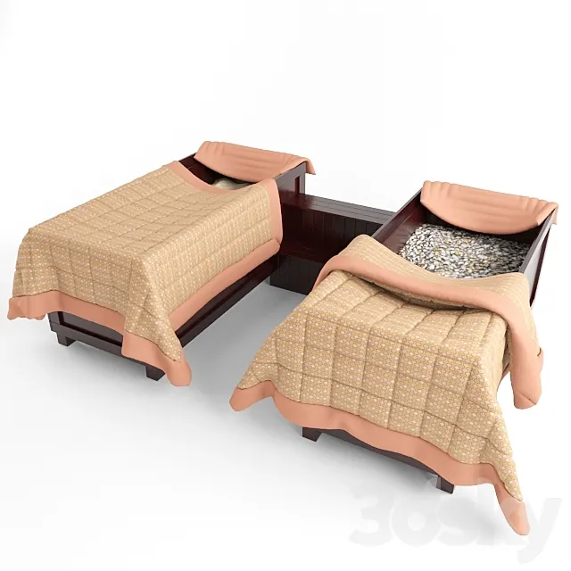 Japanese wooden bathtubs 3D Model