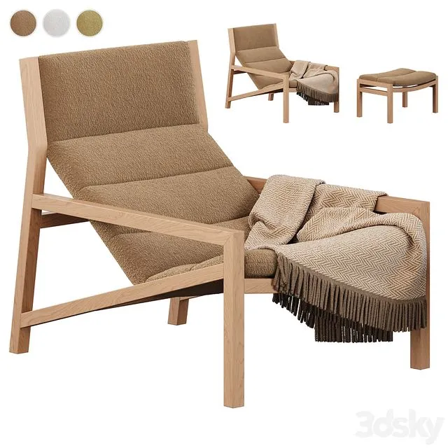 Jardan Lake Armchair with ottoman 3D Model