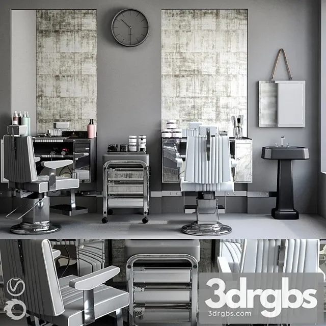 Jc barber shop 2 3D Model Free