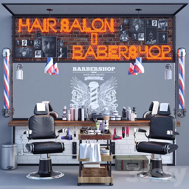 Jc Barber Shop 3D Model