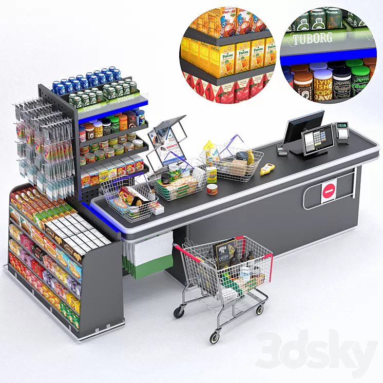 Jc checkout counter 2 3D Model