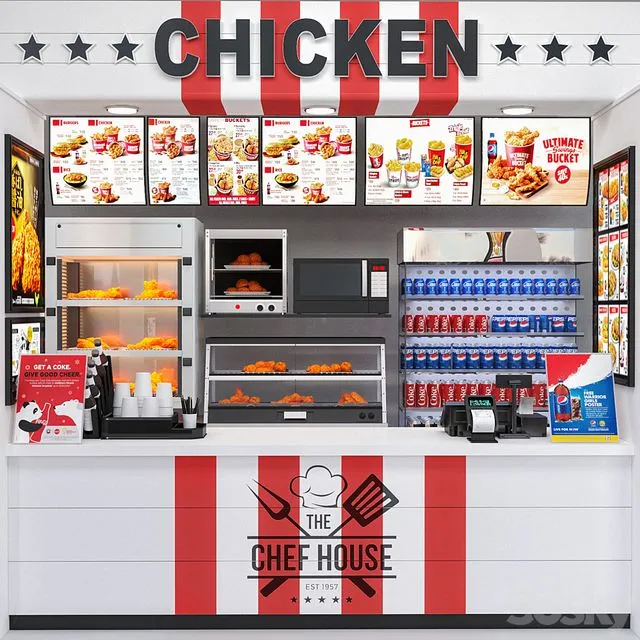 JC Fastfood and Coffee Kiosk 3 3D Model