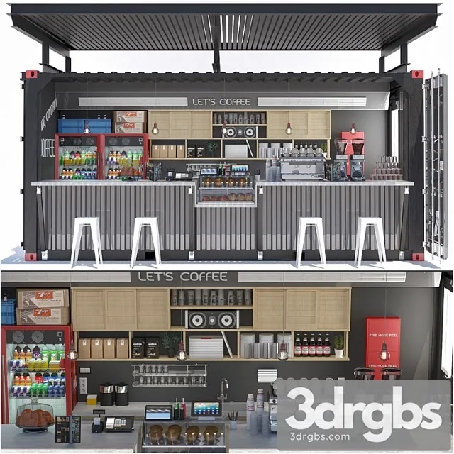 Jc shipping container coffee 3D Model Free