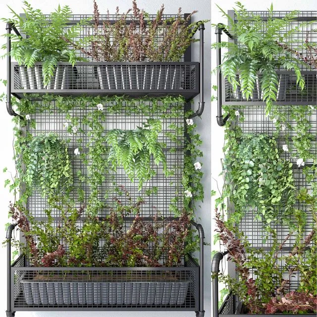 JC Wall Grid Plant Pot 5 3D Model