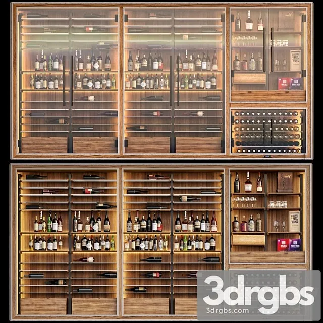Jc wine cabinet 5 3D Model Free