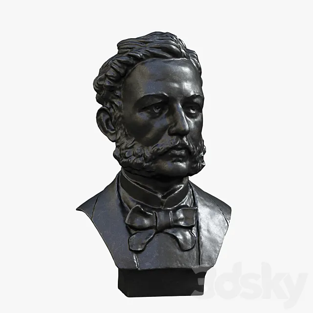 Jean-Henri Dunant (1828 - 1910) founder of the red cross 3DModel