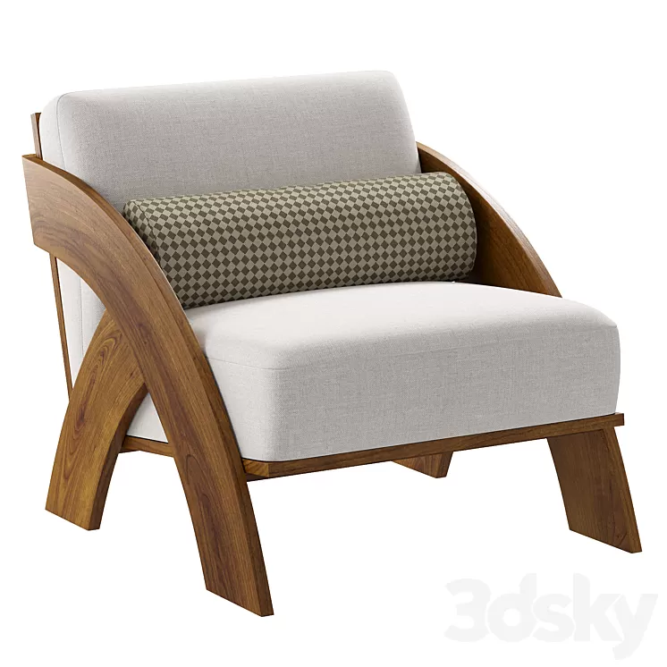 JecksonLoft upholstered wooden chair 3D Model Free