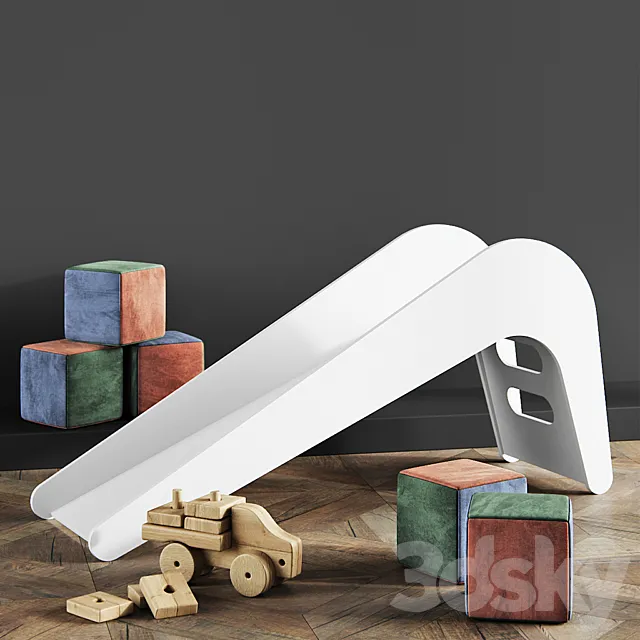 Jelanie Kids Slide White Elephant by Jupiduu 3D Model