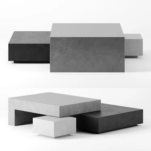 JENGA coffee tables set 1 by Baxter 3D Model