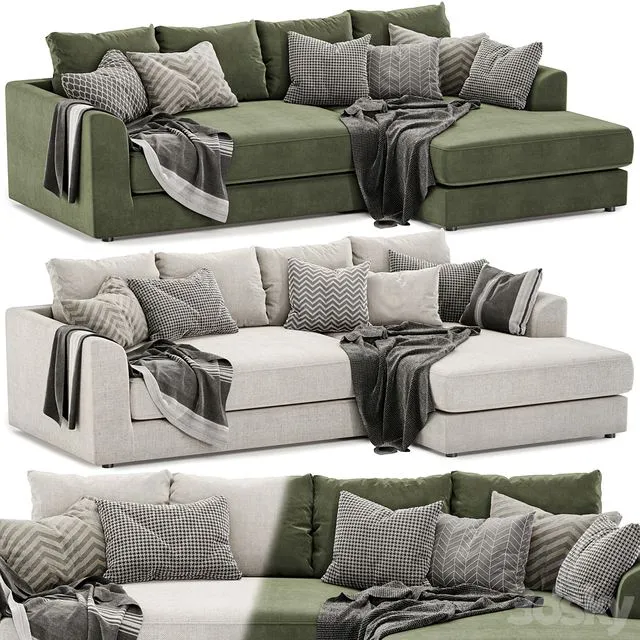 Jessie Facing Chaise Sofa 3D Model