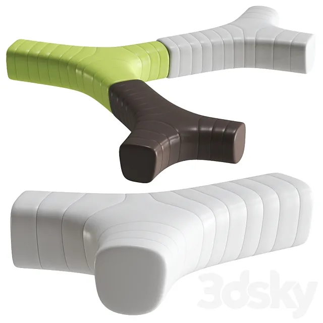 JETLAG Modular polyethylene bench by Plust 3DModel