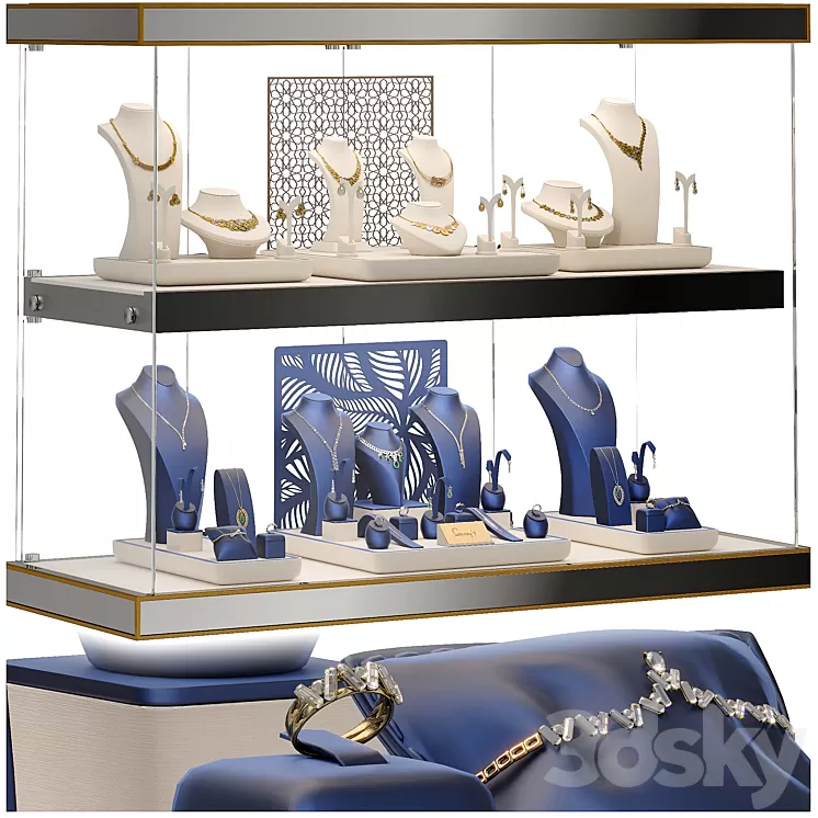 Jewelry showcase for a store 2. Jewelry stand. Display 3D Model Free