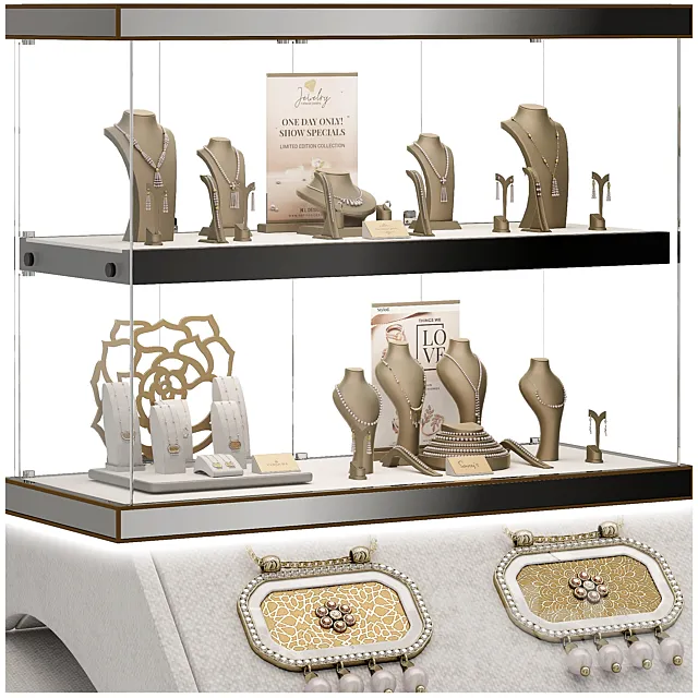 Jewelry showcase for a store 3. Jewelry stand. Display 3DModel