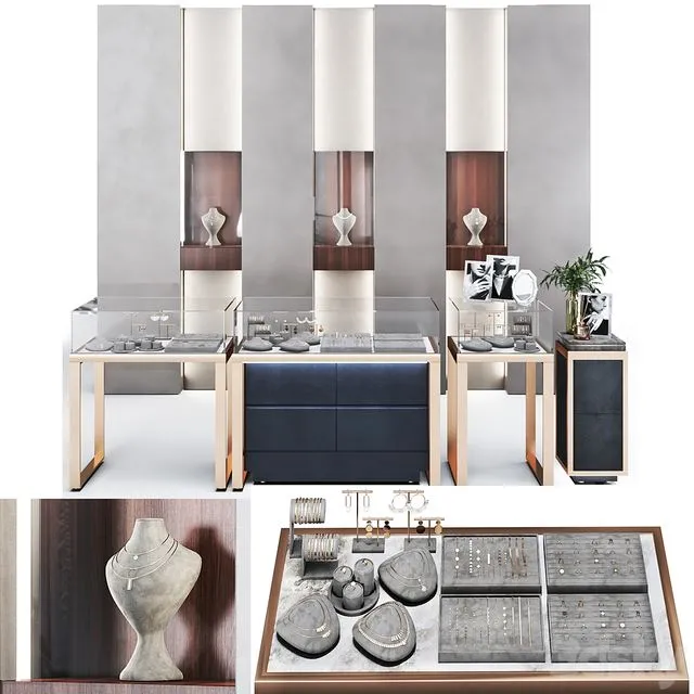 Jewelry store showcase 3D Model