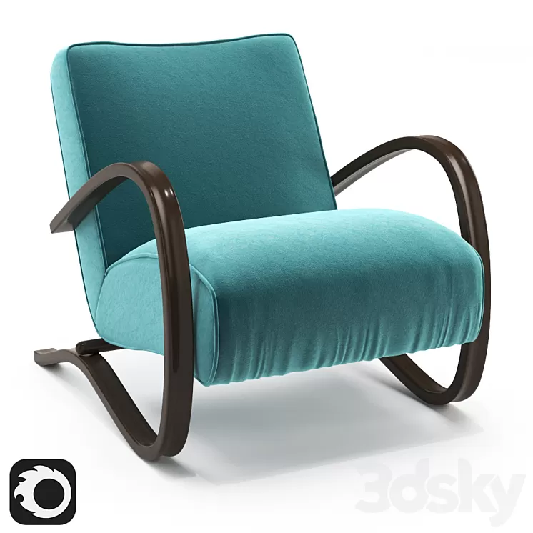 Jindrich Halabala Lounge Chairs 3D Model