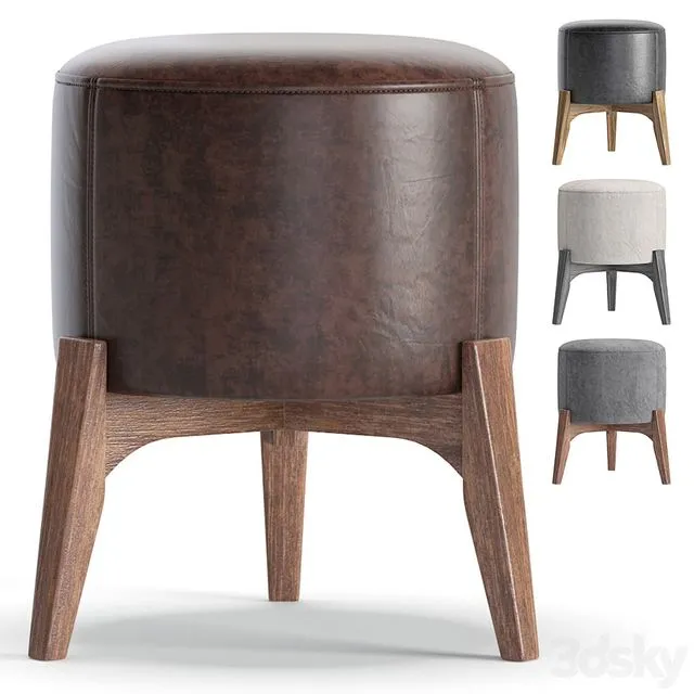 Jodi pouf Velvet and Leather made by Cosmo 3D Model