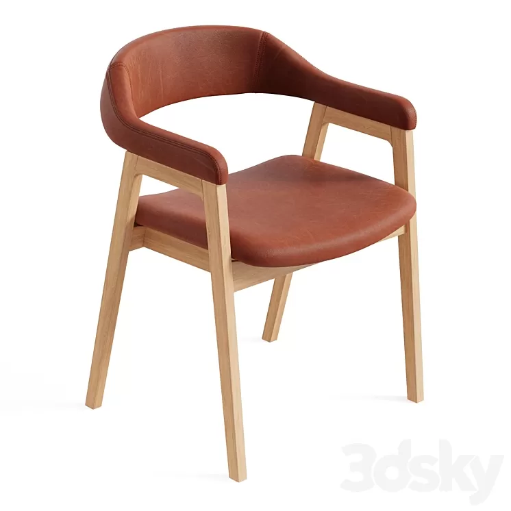 John Lewis and Partners Santino Dining Armchair TanOak 3D Model Free