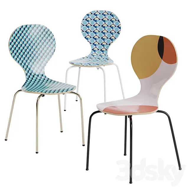 John Lewis Curve Dining Chair 3D Model
