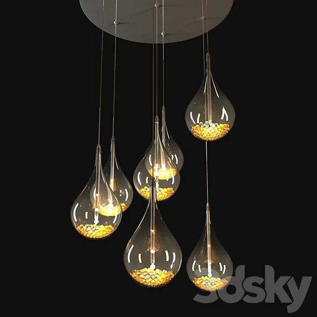 john lewis sebastian 7 light drop ceiling light 3DModel