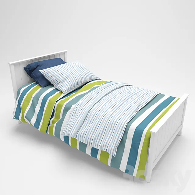 John Lewis Single Bedsteads. Ashton White 3DModel