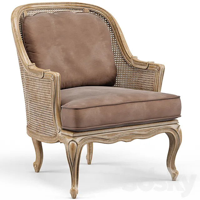 John – Richard Bourges French Caned Accent Bergere Floral Arm 3DModel