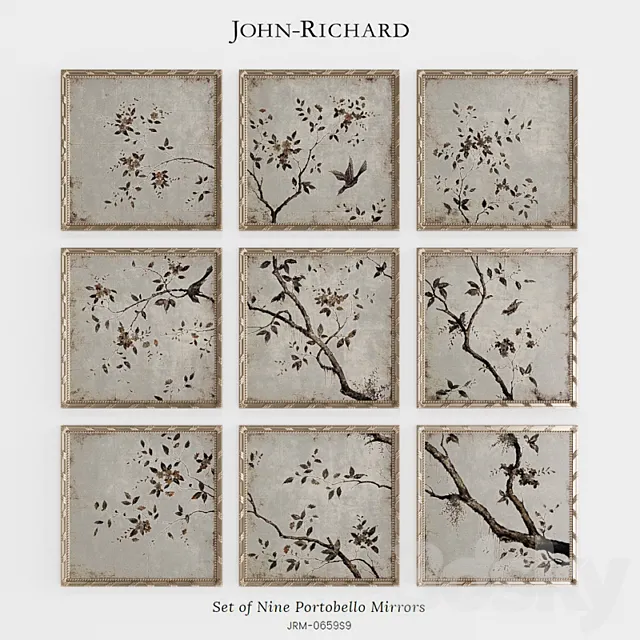 John Richard Set of Nine Portobello Mirrors 3D Model