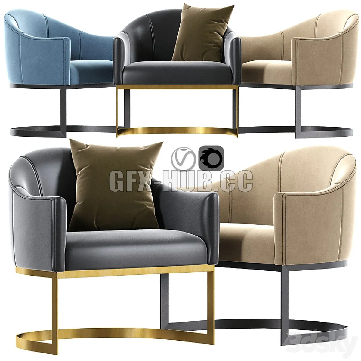 Jolie accent chair 3D Model