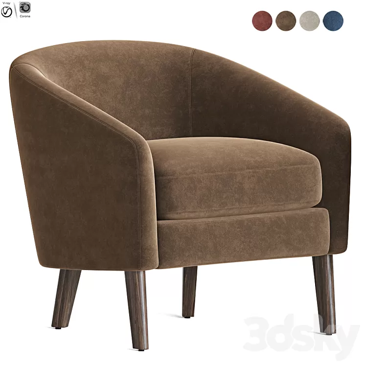 Jonah Armchair Westelm 3D Model