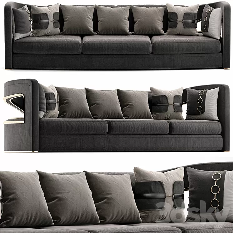 Jonathan Adler Bacharach Sofa 3D Model