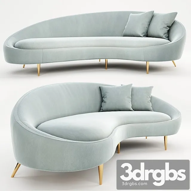 Jonathan adler ether curved sofa 2 3D Model Download