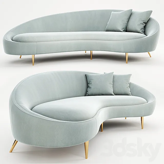 Jonathan Adler ether curved sofa 3D Model