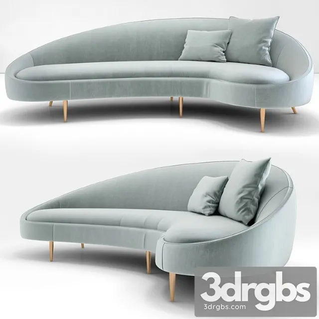 Jonathan adler ether curved sofa_2 2 3D Model Free