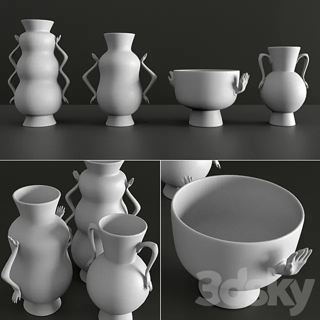 Jonathan Adler - Eve vases set 3DModel