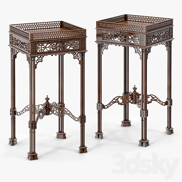 Jonathan Sainsbury Chippendale Fret Bedside Table 3D Model