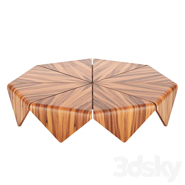 Jorge Zalszupin Petalas Coffee Table 3D Model